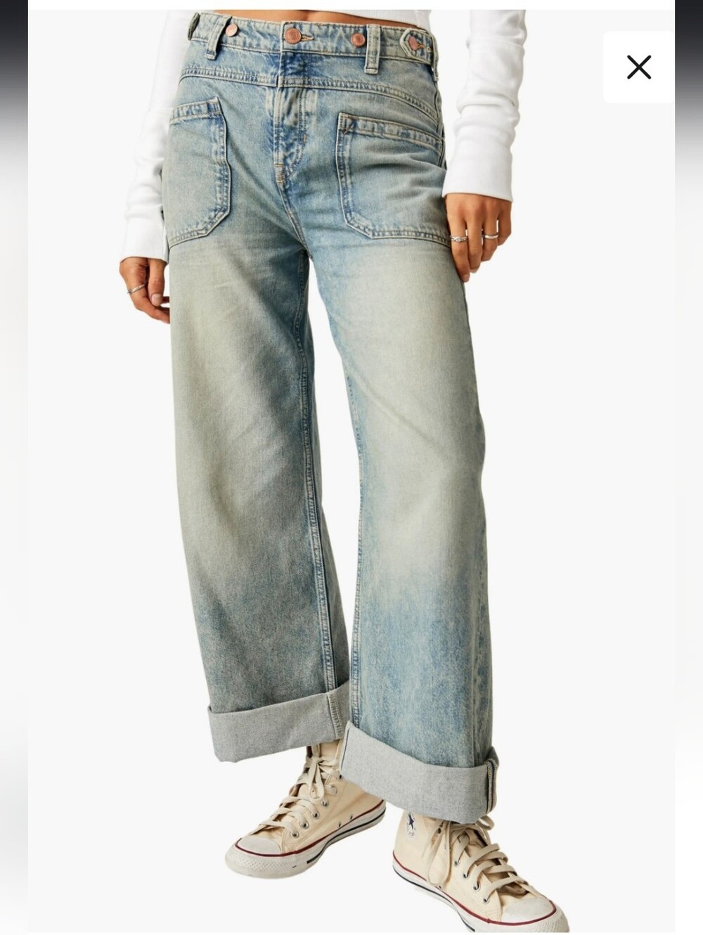 We The Free Palmer Cuffed Baggy Jeans - Picture 3 of 10